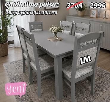stol ev ucun: Kvadrat masa, Qonaq otağı üçün, 6 nəfər — 1