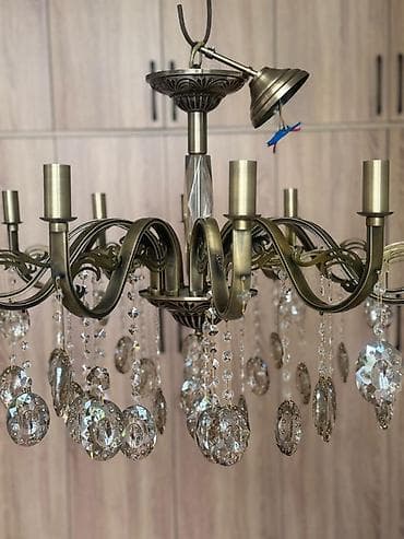 hamam ucun asma tavan: Çılçıraq, 10 və daha çox lampa, Metal — 4