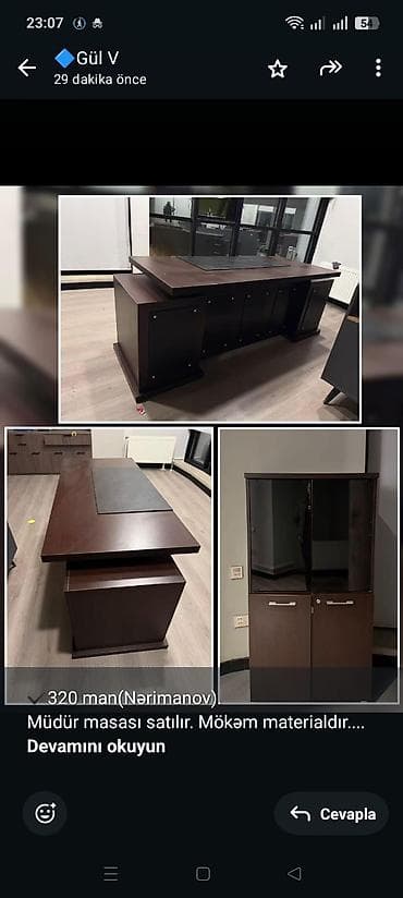 antrium gulu: ✔️320 man(Nərimanov). Müdür masası satılır. Mökəm materialdır — 1