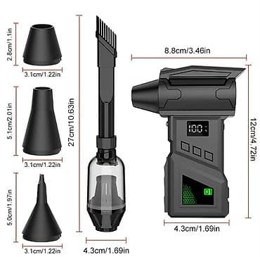 teker kompressoru: Akkumulyatorlu 2-si-1 mini tozsoran və güclü hava üfürən Avtomobil və — 1