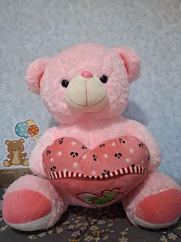 Oyuncaq Ayı Mişqası pembe rengde yeke