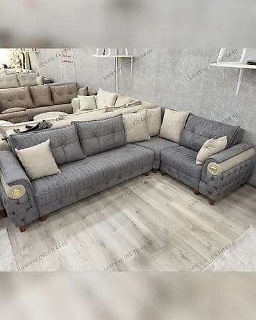 Künc Divan Xüsusiyyətlər: - Ölçü: 300 × 200 sm - Rəng: Boz tonlarında