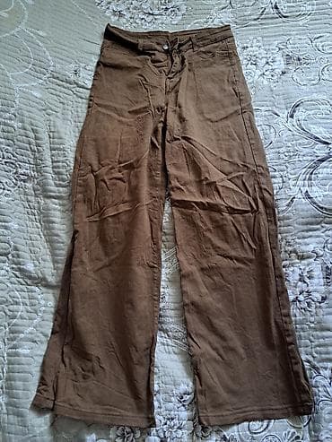 Qadın/Unisex geniş kəsim şalvar - Rəng: qəhvəyi/karamel ton - Model