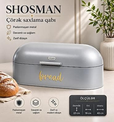 aksesuar qabı: SHOSMAN Sarina çörək saxlama qabı - Material: paslanmayan metal - — 1