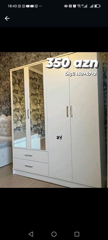 kupe şkaf: Yeni, Kupe, 5 qapı Düz dolab, Dolab-asılqan, Azərbaycan — 6