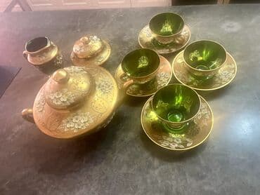 gehve: Çay dəsti, rəng - Yaşıl — 6