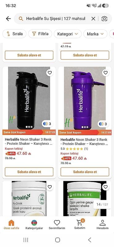 ucuz perde: Herbalife shaker qabı Parlaq çəhrayı rəngdə, üzərində “HERBALIFE” — 4