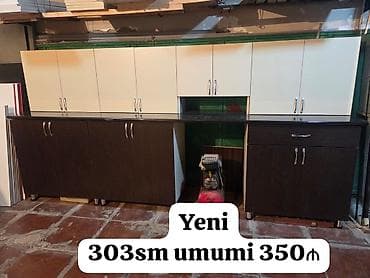 YENİ mətbəx mebeli satılır – hazır əldədir. - Ümumi ölçü: 303 sm -