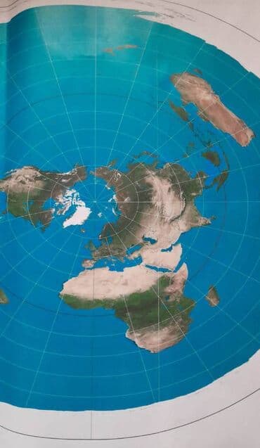 bakının xəritəsi 3d: Азимутальная карта земли. (66x57) — 2