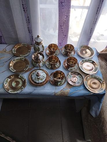 sultan tekstil: Çay dəsti, rəng - Qızılı, Keramika — 9