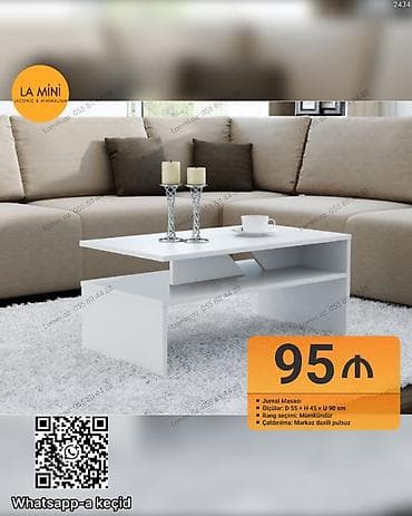 Dördbucaq masa, Açılmayan, Təkərsiz, Sadə laminat, Zəmanətsiz