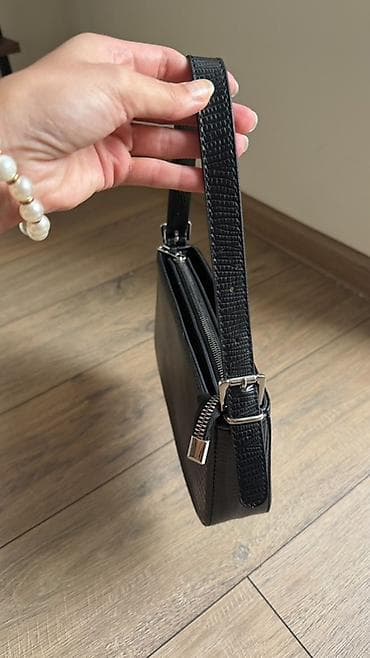 supreme bel çantası: Qara çiyin çantası – mini baguette stili — 4