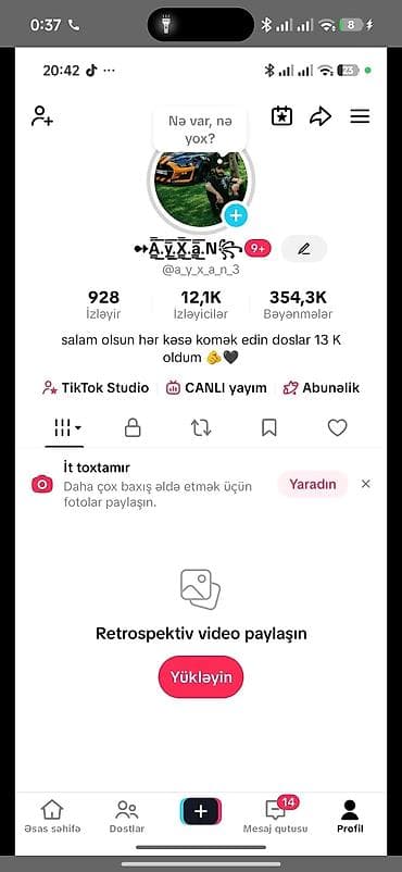 muhafize isi 2024: Xidmət: TikTok profilində kontent yaradılması və canlı yayım Təsvir — 1