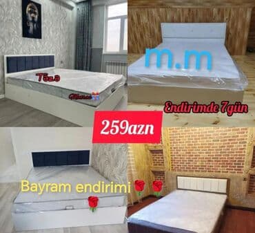 Yeni, İkinəfərlik çarpayı, Bazasız, Matras ilə, Siyirməsiz, Azərbaycan