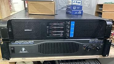 gücləndirici: Peşəkar səhnə səsi üçün iki ədəd güc gücləndiricisi: 1) Behringer — 1