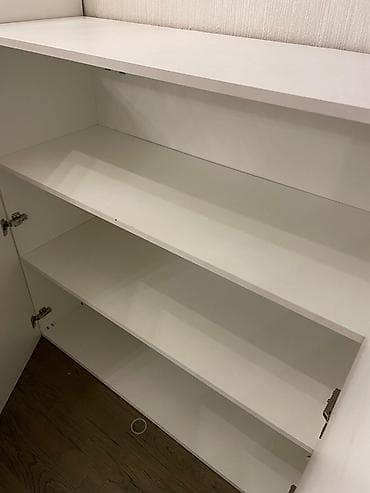 ucuz skaflar: Ağ rəngli, iki qapılı saxlama dolabı - Minimalist dizayn, mat-ağ səth — 3
