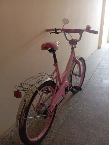 qalin tekerli velosiped: Uşaq/qız velosipedi – 20 düym - Rəng: açıq çəhrayı, dekorativ naxışlı — 3