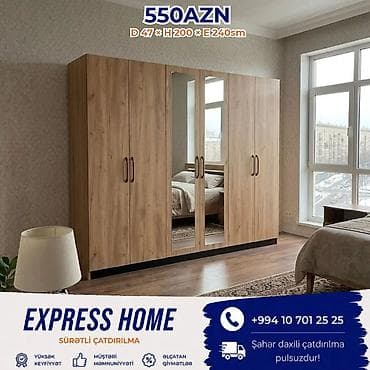 ayna qapi: Yeni, 6 qapı, Güzgülü, Açılan, Düz dolab — 1
