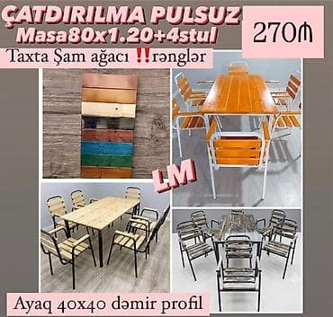 Bağ və eyvanlarınız üçün çox əlverişli Masa dəstləri Taxta Şam lalafo.az -da Bağ və eyvanlarınız üçün çox əlverişli Masa dəstləri Taxta Şam