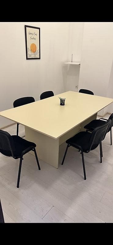 ofis ucun stol: Dördbucaq masa, Siyirməsiz, Laminat — 1