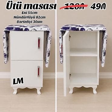 Ütüləmə lövhələri: Ütü masası – şkaflı model - Ölçülər: eni 55 sm, hündürlüyü 82 sm — 1