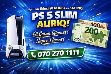 PS5 Slim oyun konsolu üzrə xidmət: - Yeni və ikinci əl PS5 Slim