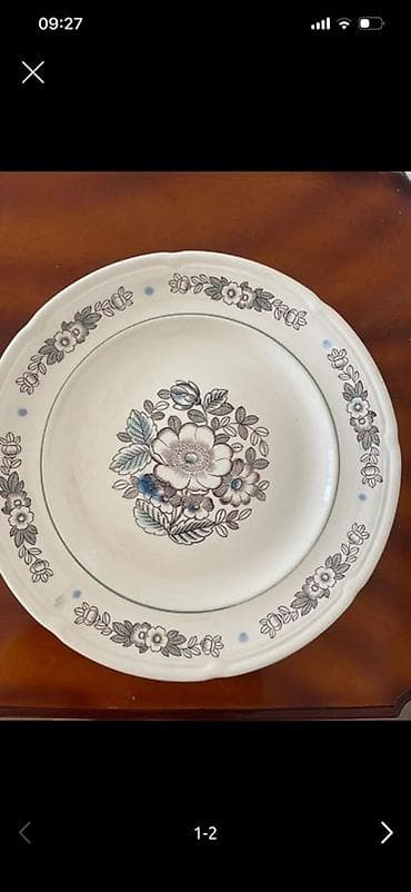 xoruz pipiyi gülü: Boşqablar, 1 əd, rəng - Ağ, Keramika — 1