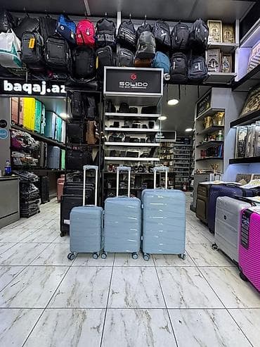 Sərt korpuslu səyahət çamadan dəsti - 3 ölçü: kiçik (kabin ölçüsü)