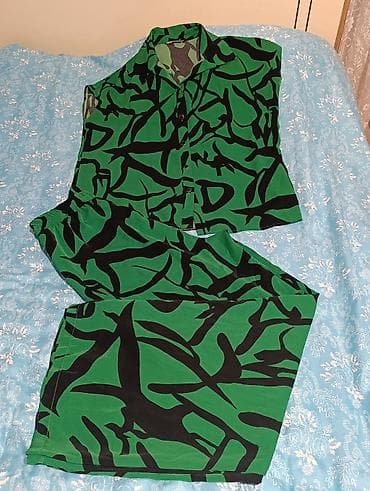 desd geyimler: İkili sərin geyim dəsti – razmer 44 - Model: qolsuz köynək + geniş — 2