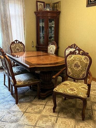 Qonaq otağı üçün, Açılmayan, Dördbucaq masa, 6 stul