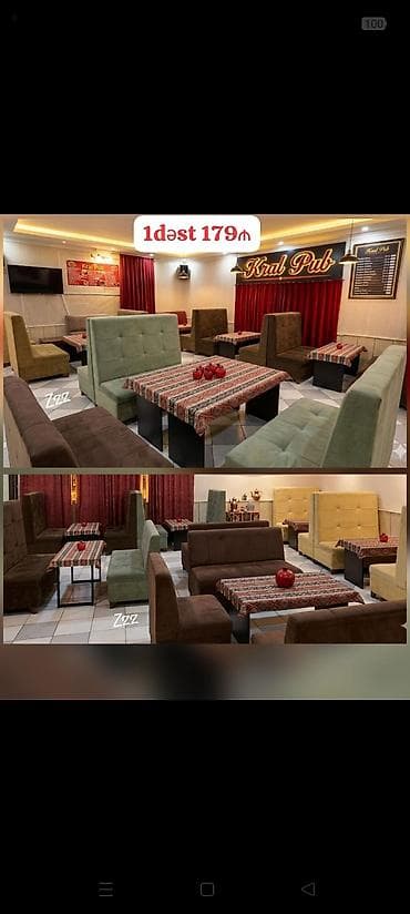 Restoran, kafe avadanlığı: *Bir dest 179₼* Kafe restoran uçun 13dest divan masa dest var deste — 1