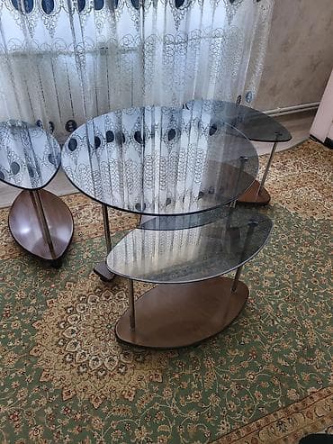 стол для маникюра: Круглый стол, Нераскладной, Без колесиков, Стекло, Без гарантии — 3