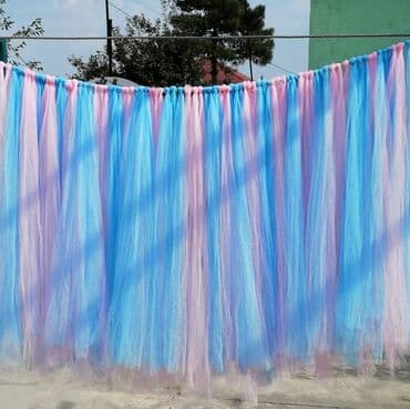 şalvar kişi: Yumru stol üçün dekor tül. Mavi və çəhrayı qızı və oğlu olanlar — 1