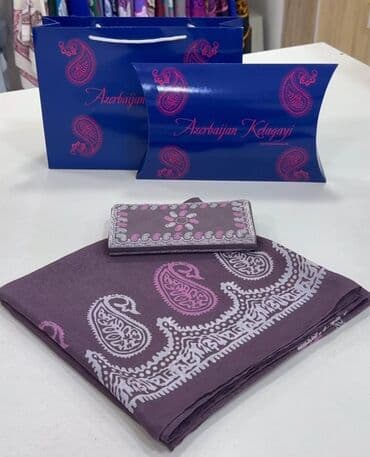 suvenir hədiyyələr: Məhsul: Azərbaycan kəlçəyi (kelagayi) dəsti - Tərkib: 100% təbii ipək — 4