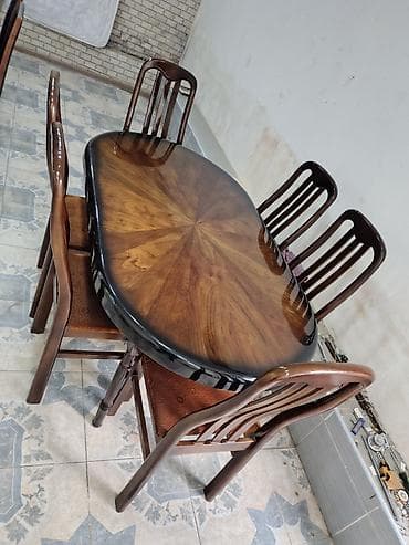 islenmis metbex: Qonaq otağı üçün, Oval masa, 6 stul — 1