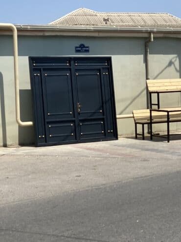 Dəmir Həyət darvazası, Mexaniki, Qapı ilə, rəng - Qara, Kredit yoxdur