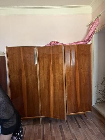 3 qapılı, Siyirməli, Qəhvəyi, Taxta, Açılan, Düz dolab — 3