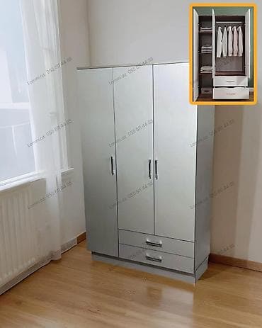 paltar dolab: 3 qapılı dolab Geyimlərinizi nizamlı saxlamaq üçün ideal, geniş — 1