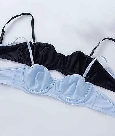 Şortlar: Qadın üçün balqabaq kəsimli, balenli bra - Rənglər: açıq mavi və qara — 2