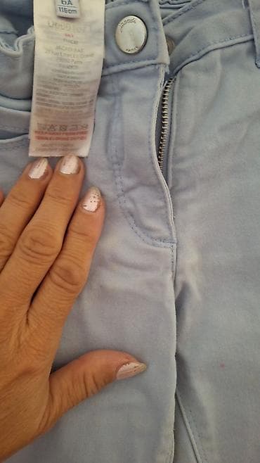 yeni model şalvarlar: Uşaq cins şalvarları seti - Model 1: Açıq mavi “distressed” üslublu — 6