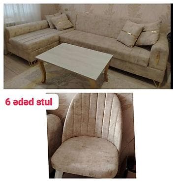 XumarKod 70 53 Divan açilir ve baza var Jurnal stol və 6 ədəd tək