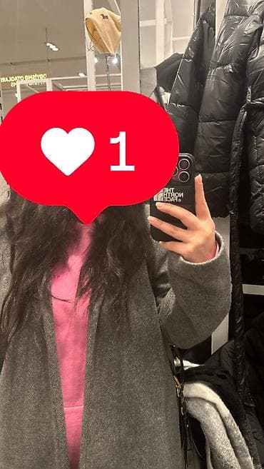 куртка zara: Пальто, Zara, L, цвет - Серый — 2