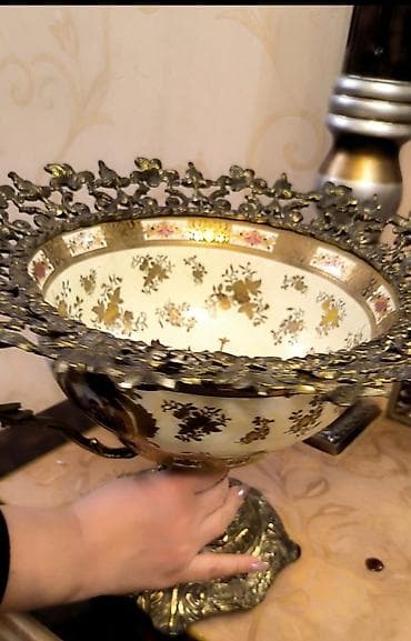 duz qablari: Antik üslubda dekorativ şirniyyat/mevələr üçün qab - Material: ağır — 1