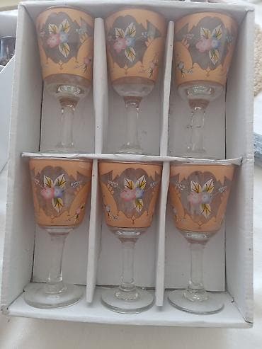 Qədəhlər, rəng - Narıncı, Şüşə, 6 ədədli dəst — 1