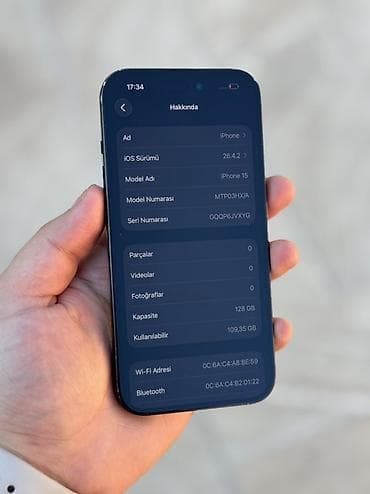 telefon 2ci əl: IPhone 15, 128 GB, Qara, Face ID — 3