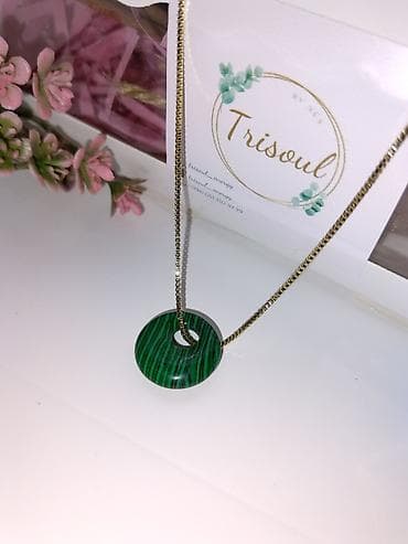 aslan gözü daşı: Trisoul brendindən təbii daş asqılı boyunbağılar - Model: dairəvi — 6