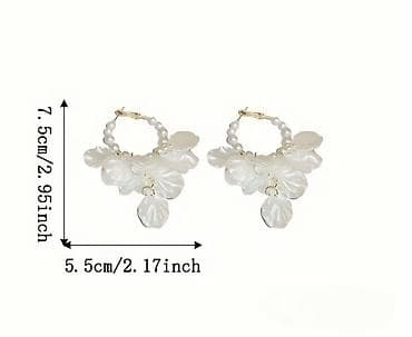 sirqa modelleri: Məhsul: İncili halqa sırğa – anemon/yarpaq asmalı dizayn - Dizayn — 2