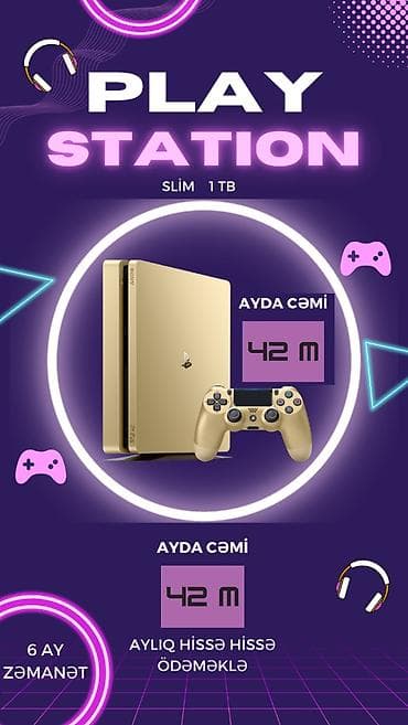 playstatin: PlayStation Slim 1 TB – Qızılı rəngdə oyun konsolu - Yaddaş: 1 TB – — 1