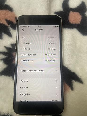 5545 nomresi: IPhone SE 2020, 128 GB, Ağ, Barmaq izi — 2