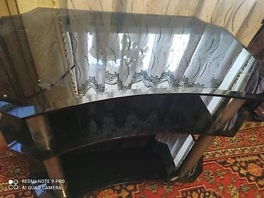 gul rəfi: Düz TV altlığı, Polkalı, Şüşəli — 2